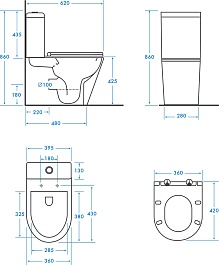 Vivon Унитаз-компакт Olkott KWH01 безободковый с быстросъёмным сиденьем микролифт – фотография-11